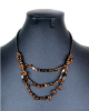 Collier artisanal marocain avec des pierres de couleur noir et marron