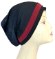 Bonnet tube noir assorti d'une bande rouge-bordeaux