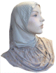 Hijab 1 piece couleur taupe perle sur le bonnet avec motifs cuivres