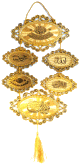 Cadre dore constitue de 6 parties ovales contenant calligraphies islamiques