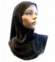 Hijab noir paillete argente
