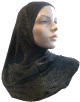 Hijab noir paillete dore