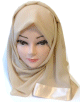 Grand chale mousseline pour hijab une piece avec bandes satinee (Plusieurs couleurs disponibles)