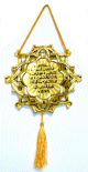 Pendentif islamique decoratif dore "Sourate Al-Fatiha"
