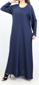 Robe longue sobre ample evasee pour femme - Marque Amelis Paris - Couleur bleu marine