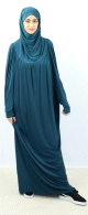 Jilbab ample une piece pour femme - Marque Best Ummah - Couleur bleu canard