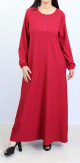 Robe casual longue rouge bordeaux pour femme