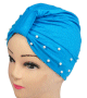 Bonnet egyptien perle de couleur bleu