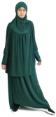 Jilbab Sport ample deux pieces (Cape + Jupe) - Marque Best Ummah - Couleur vert sapin fonce