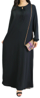 Robe simple longue fluide et evasee pour femme (Plusieurs couleurs disponibles)