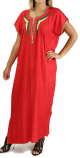 Gandoura / Robe traditionnelle marocaine manches courtes pour femme - Couleur Rouge