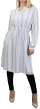 Tunique en viscose de couleur blanche a rayure bleue pour femme - Taille Unique