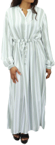 Robe longue cintree en viscose - Couleur Blanc