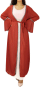 Kimono long avec broderies - Couleur Rouille