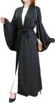 Kimono avec manches evasees de couleur noir