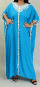 Robe papillon style oriental pour la maison et l'ete (Robes extra-large et grande taille pour femme) - Couleur Bleu turquois