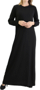 Robe longue effet strie de couleur noir