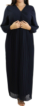 Robe longue plissee - Couleur Bleu Marine