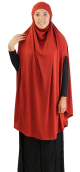 Grande cape - Hijab long de priere pour femme avec fentes - Couleur rouge
