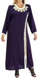 Robe orientale brodee et perlee pour femme - Couleur violet