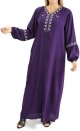 Robe manches longues avec motifs et fermeture zip devant - Couleur Violet