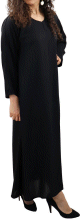 Robe Abaya Simple fabrique aux Emirats Arabes Unis - Couleur Noir