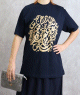 T-shirt mixte 100% coton avec calligraphie arabe doree - Tshirt Couleur Bleu nuit
