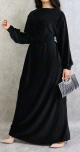 Robe effet velours de couleur noir
