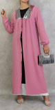 Kimono long avec strass pour femme - Couleur rose