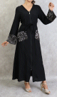 Robe longue a strass zippee de couleur noir