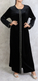 Robe longue en velours avec fermeture zip de couleur noire