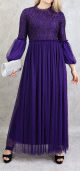 Robe elegante en tulle de couleur violet