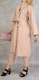 Ensemble femme 2 pieces veste kimono et pantalon - Couleur Saumon clair