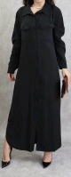 Robe chemise longue de couleur noire