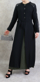 Kimono long avec strass de couleur noir