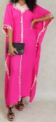 Robe papillon style oriental extra large (Grande taille) pour femme - Couleur Rose Fuchsia