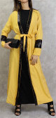 Kimono long a strass de couleur jaune