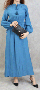 Robe longue feminine fluide pour femme - Couleur bleu