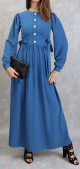 Robe longue habillee pour femme - Couleur bleu