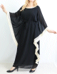 Robe ample et longue a franges de couleur Noire