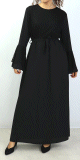 Robe longue sans manches haut brode de couleur noire