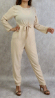 Combinaison pantalon femme habillee et decontractee - Couleur beige