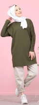 Tunique Casual Style Sweat-Shirt pour femme (Hijab moderne) - Couleur kaki