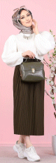 Jupe plissee pour femme (Mode Musulmane) - Couleur kaki
