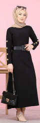 Robe pour femmes voilees (Vetements islamiques modernes) - Couleur noir