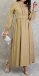 Robe longue classique et elegante pour femme - Couleur Beige