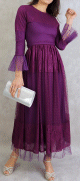 Robe de soiree ou de ceremonie en tulle - Couleur Violet