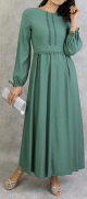 Robe longue classique et elegante pour femme - Couleur Vert celadon