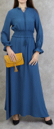 Robe maxi-longue (Tenue Casual et moderne pour femme) - Couleur Bleu