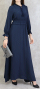 Robe maxi-longue (Tenue Casual et moderne pour femme) - Couleur Bleu marine
